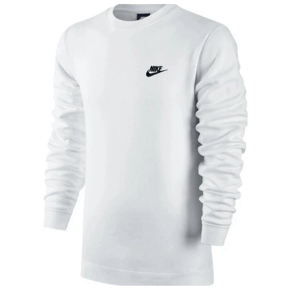 Nike Men's Sweatshirt Long Sleeve Embroidered Logo Club Crewneck Pullover - MED